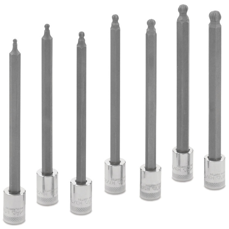 7-PC. 3/8" Drive SAE Long R.B.R.T. Speed Hex Bit Set