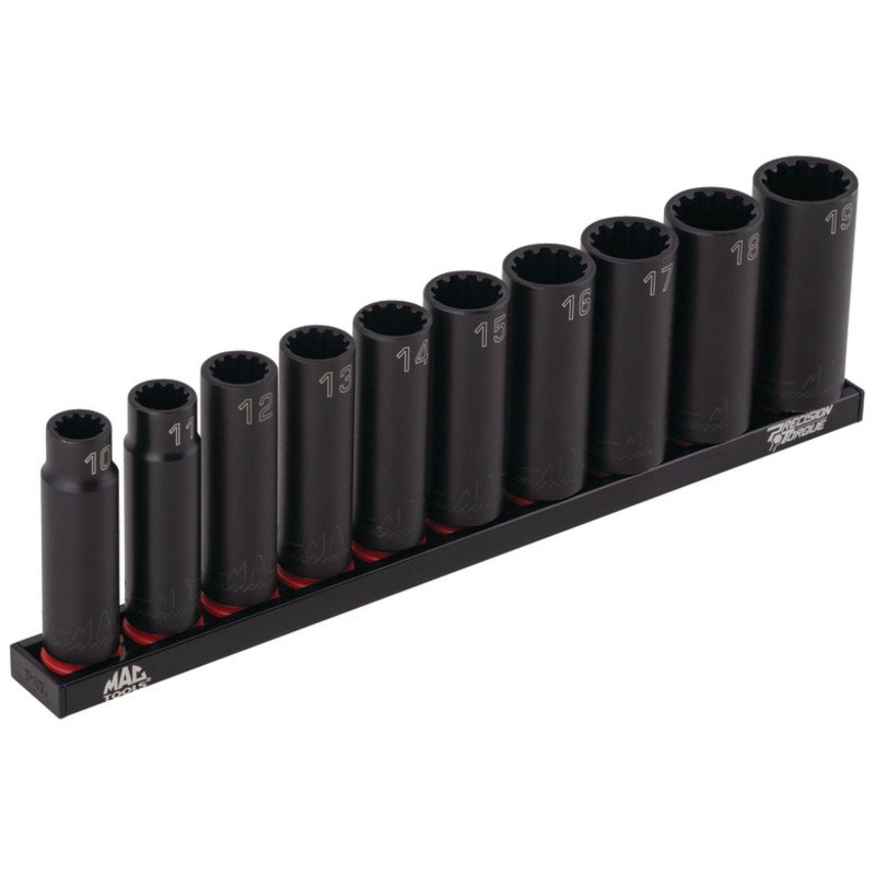 10-PC. 3/8 Drive Metric Deep Spherical Impact Socket Set