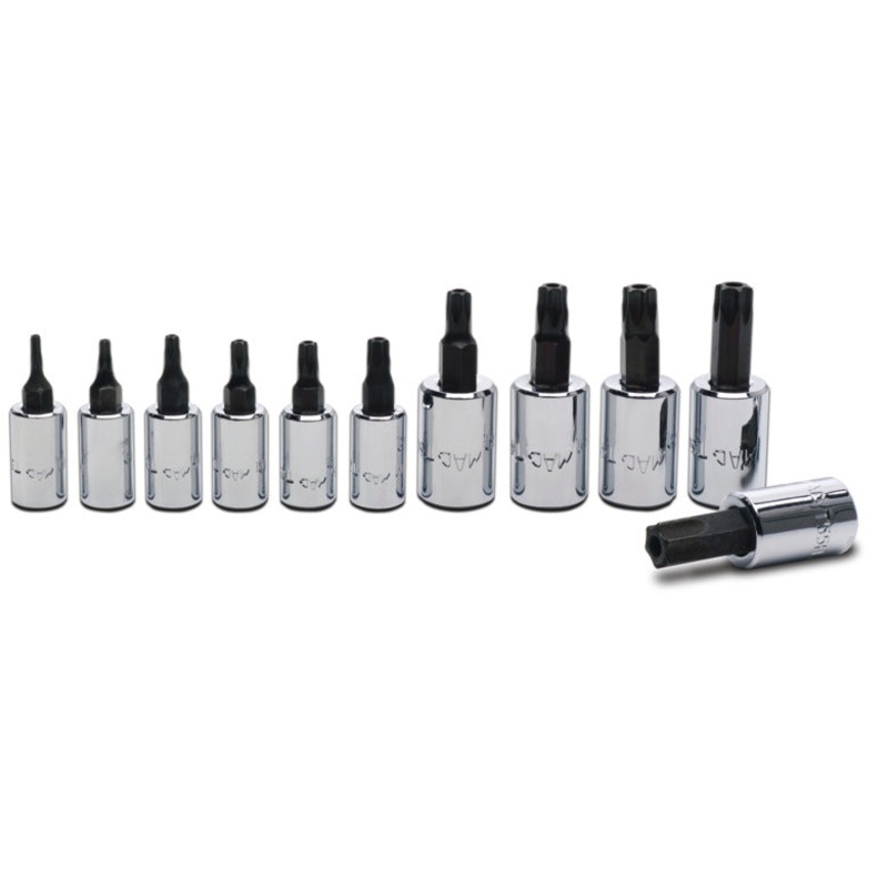 11-PC. 1/4" and 3/8" Drive Tamper-Resistant Torx Driver Set
