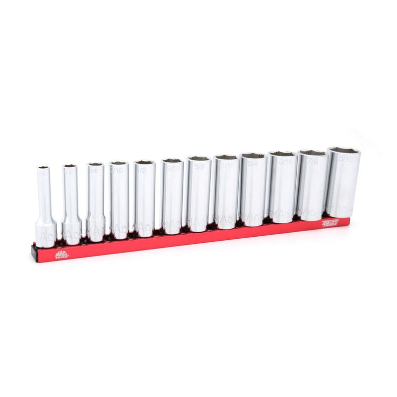 12-PC. 3/8" Drive SAE Deep Socket Set - 6-PT.