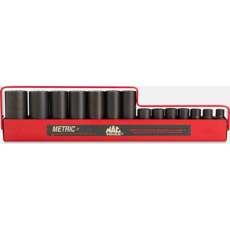 14-PC. 3/8" Drive Metric Deep Impact Socket Set - 12-PT.