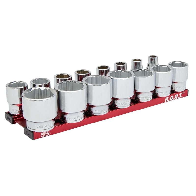 15-PC. 1/2" Drive Standard SAE R.B.R.T. Socket Set