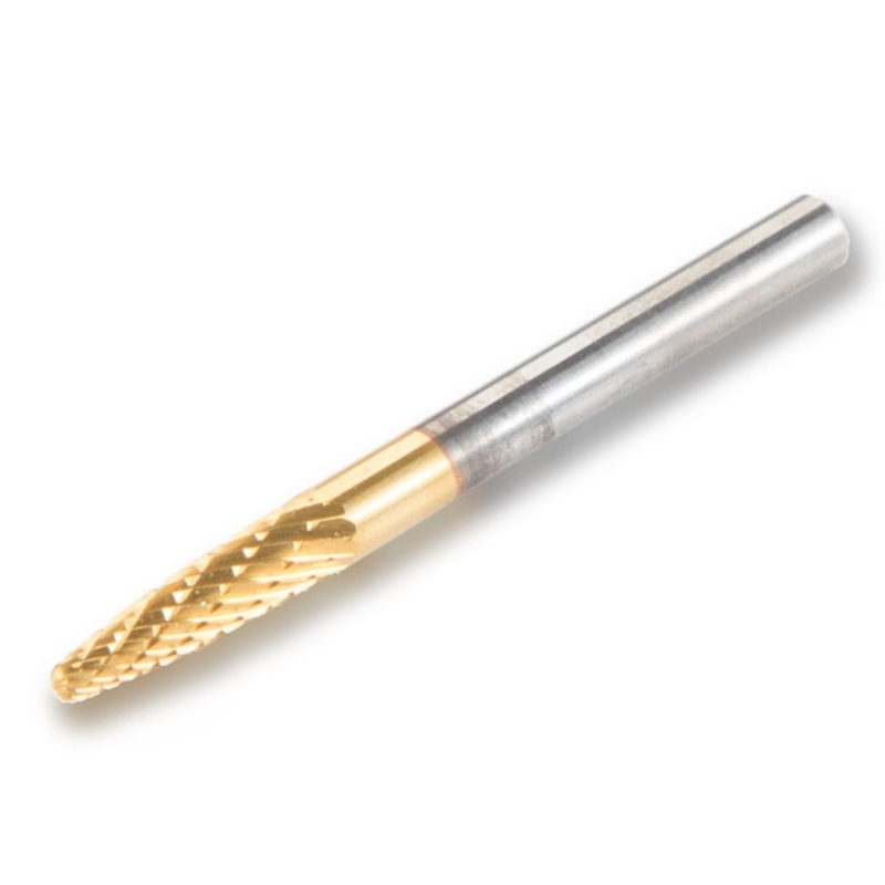 Tree with Radius Mini Titanium Nitride Coating Carbide Burr