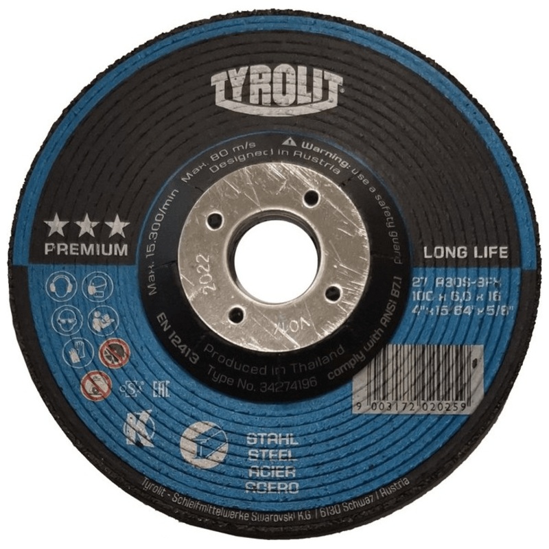 Tyrolit A30S-BFX Grinding Disc 4" [Premium]