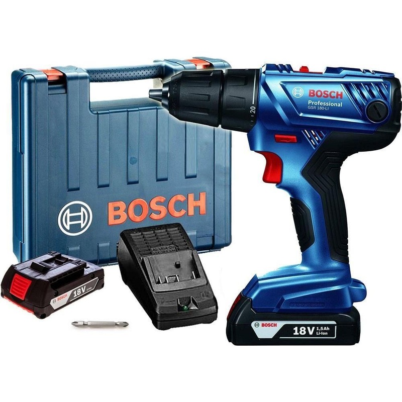 Bosch GSR 180-Li Cordless Drill - Driver 3/8" (10mm) 18V Kit