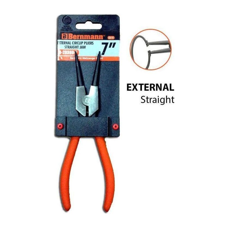 Bernmann External Snap Ring Pliers 7" (Straight Jaw)