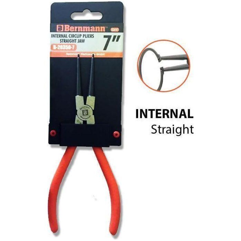 Bernmann Internal Snap Ring Pliers 7" (Straight Jaw)