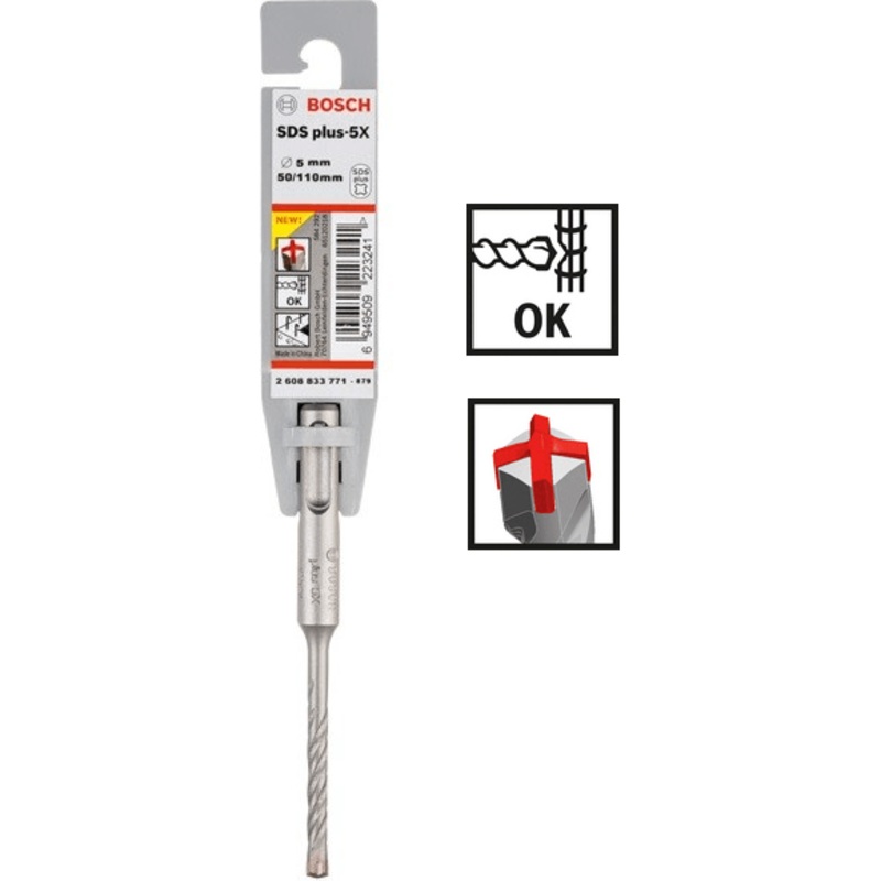 Bosch SDS-plus 5X Masonry Drill Bit (4 Cutter)