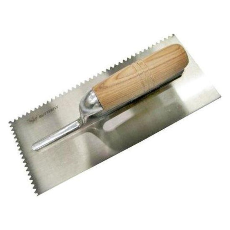 Butterfly #382 Plastering Trowel with Teeth Wood Handle