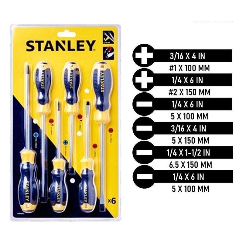 Stanley 65-242 (66-672) Cushion Grip Screwdriver 6 pcs. Set