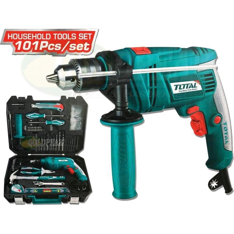 Total THKTHP1012 Hammer Drill with Handtools Set