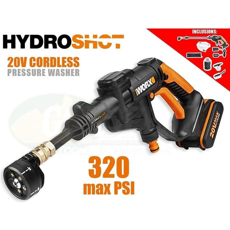 Worx WG629E.1 20V HydroShot Cordless Portable Pressure Washer Kit