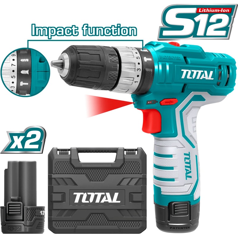 Total TIDLI1232 12V Cordless Hammer Drill