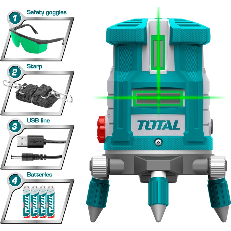 Total TLL305205 Self Leveling Line Laser Level (Green)