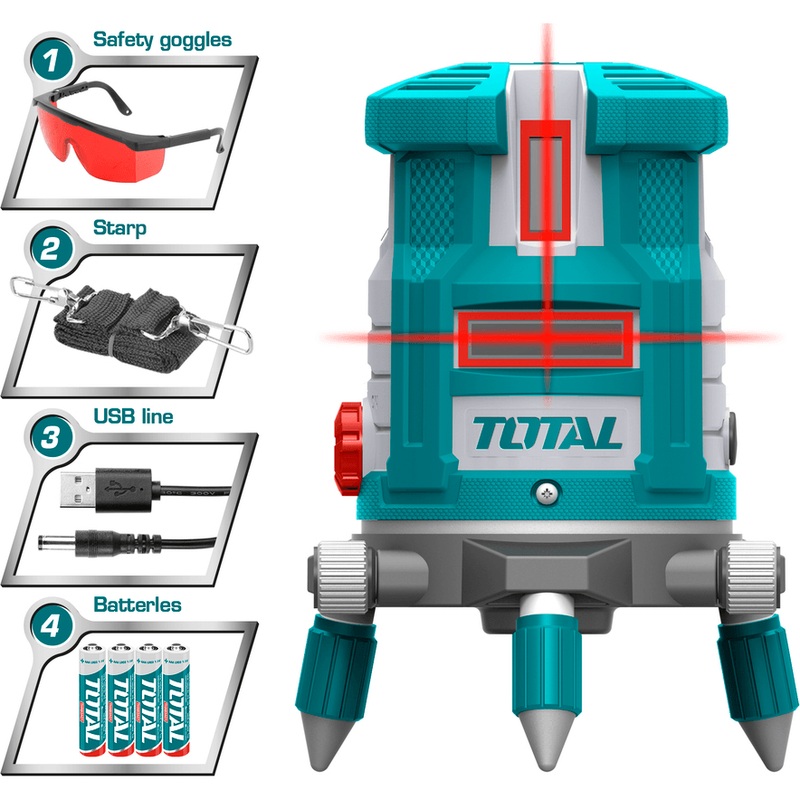 Total TLL306505 Self Leveling Line Laser Level (Red)