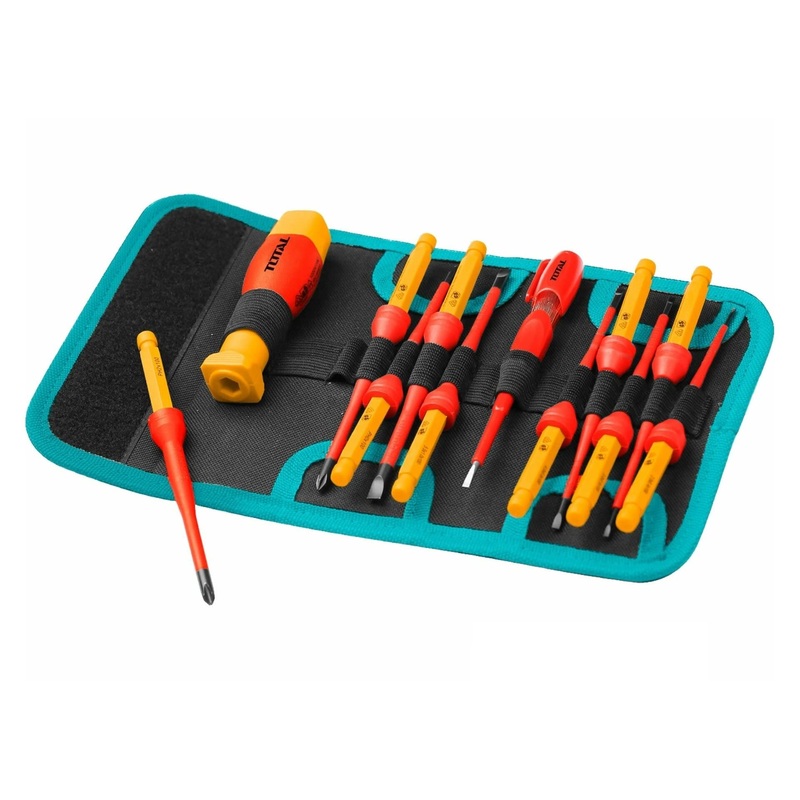 TOTAL TOOLS 12Pcs Interchangeable Insulated Screwdriver Set - THKISD1201