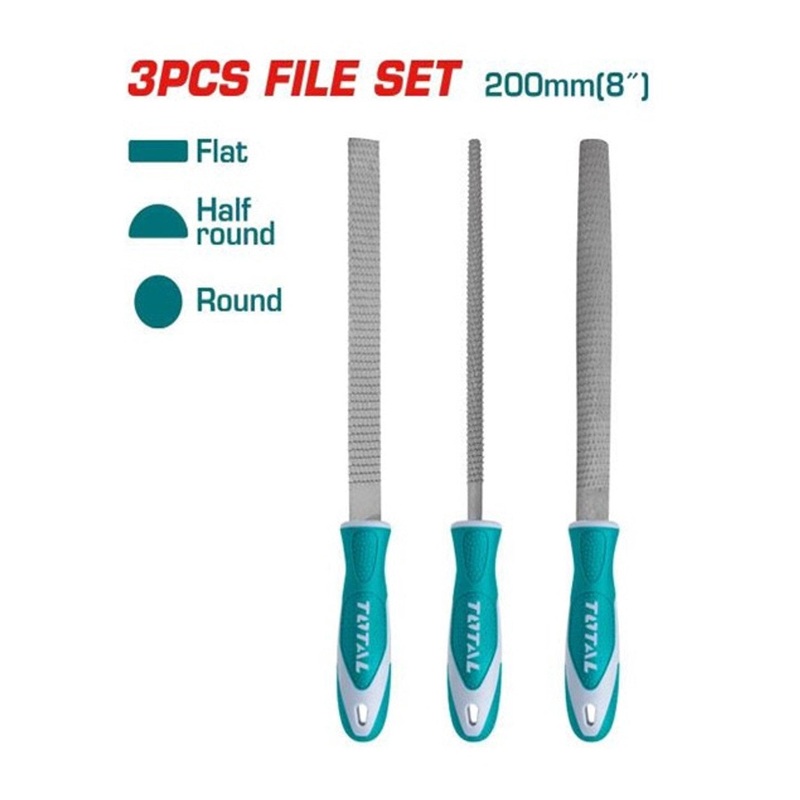 TOTAL TOOLS 3pcs wood file set 200mm(8") - THT918326