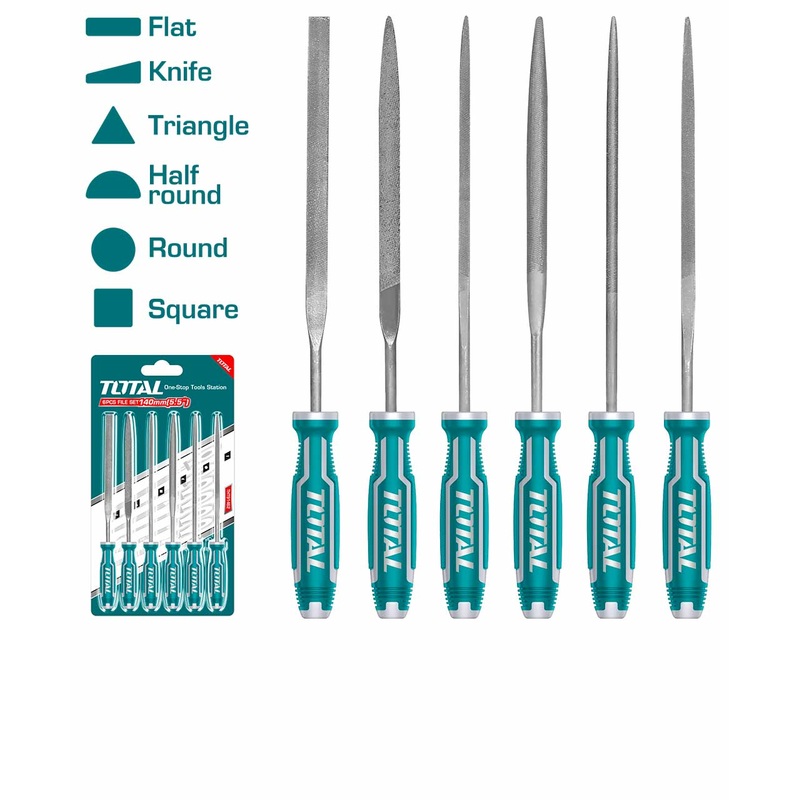 TOTAL TOOLS 6pcs mini file set 140mmx3mm - THT91462