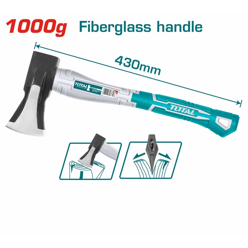 TOTAL TOOLS Aircraft Axe With fiberglass Handle 1000g - THT798016