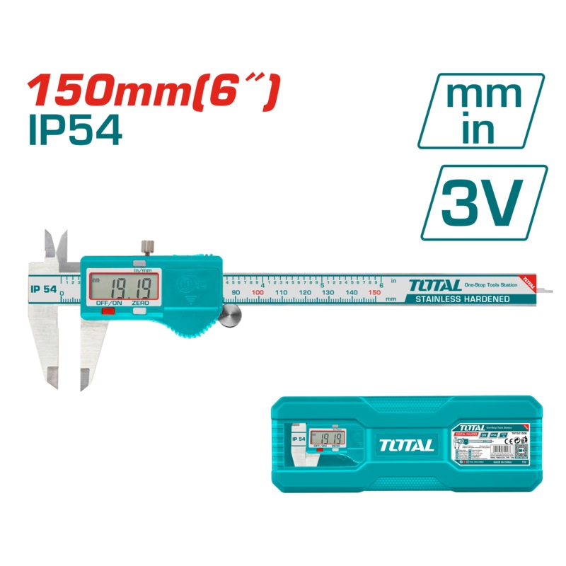TOTAL TOOLS Digital caliper (6") / Range 0 - 150mm - TMT321506