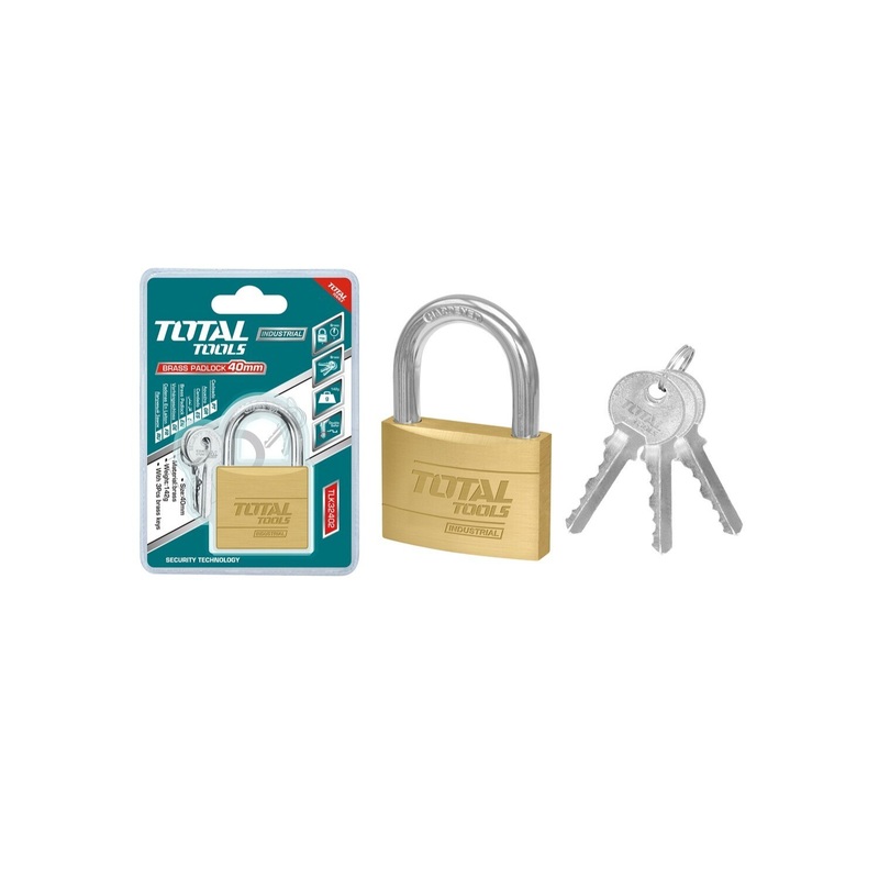 TOTAL TOOLS  Heavy duty brass padlock 40mm -TLK32402