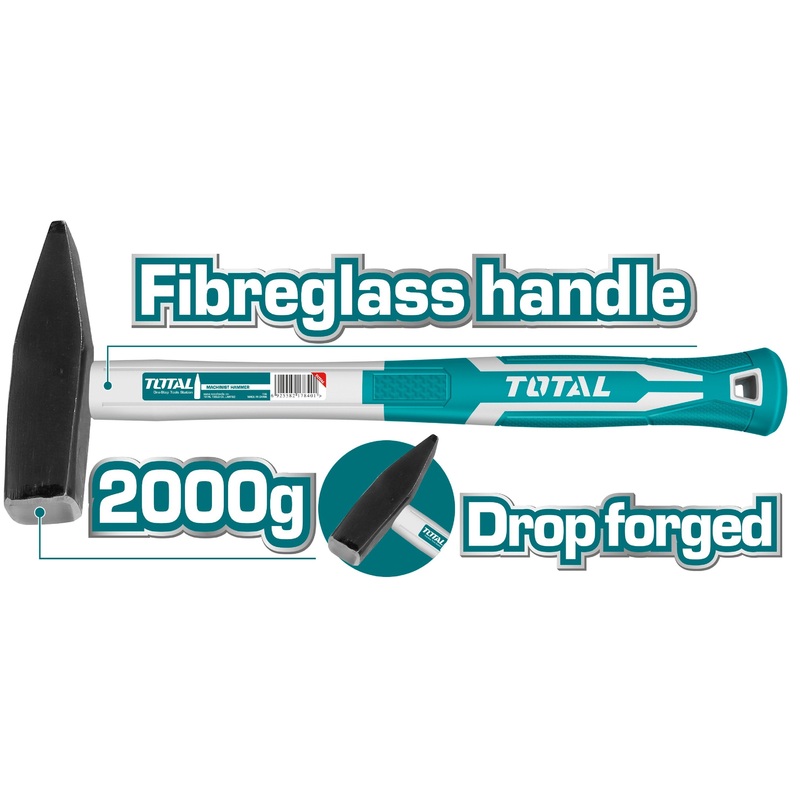 TOTAL TOOLS Machinist Hammer With Fiberglass Handle 2000g - THT7120006