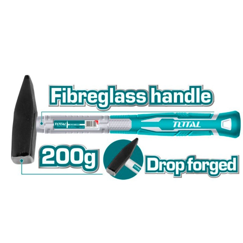 TOTAL TOOLS Machinist Hammer With Fiberglass Handle 200g - THTS71200