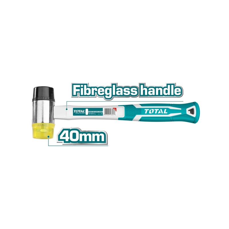 TOTAL TOOLS Rubber and plastic hammer With Fiberglass Handle 40mm - THT77406