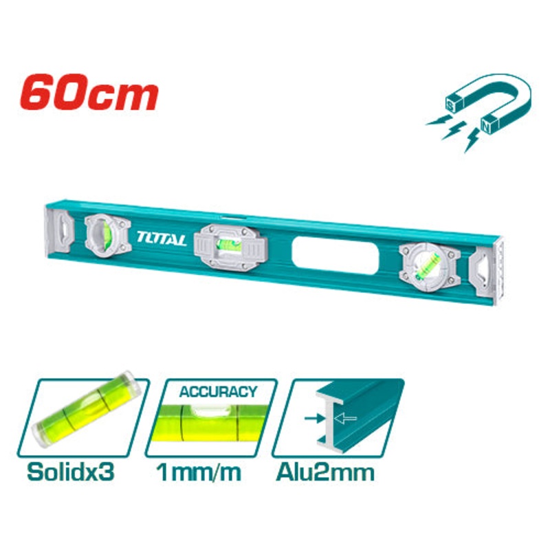 TOTAL TOOLS Spirit level 60cm with magnet - TMT26026