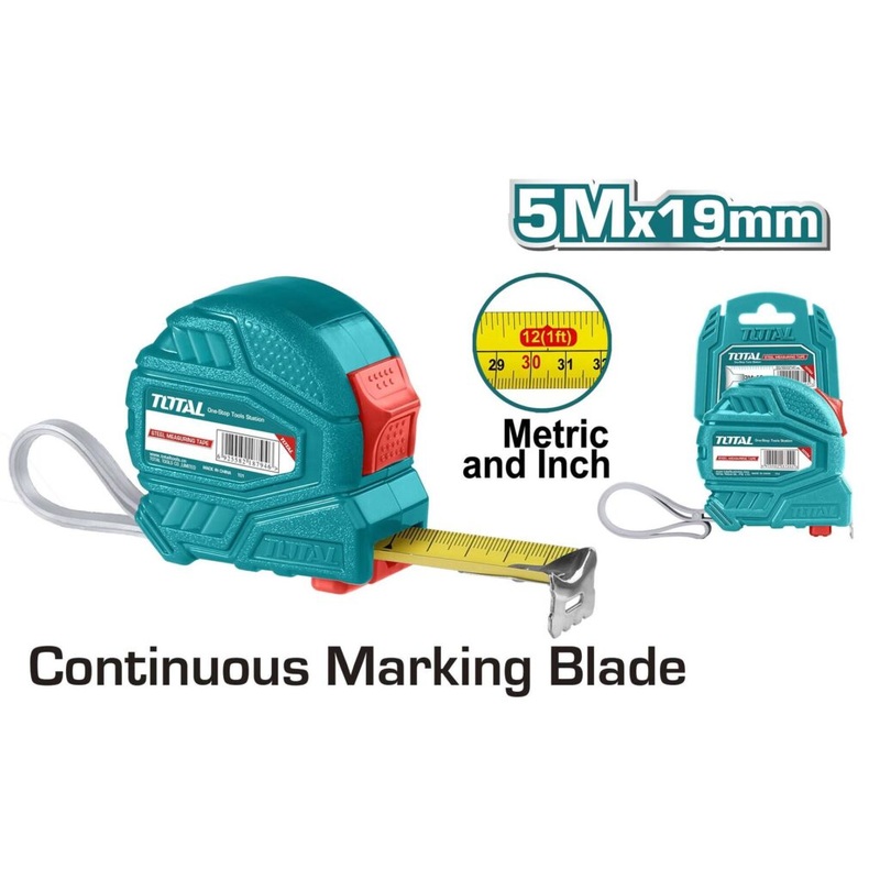 TOTAL TOOLS Steel measuring tape 5m x 19mm - TMT126351M
