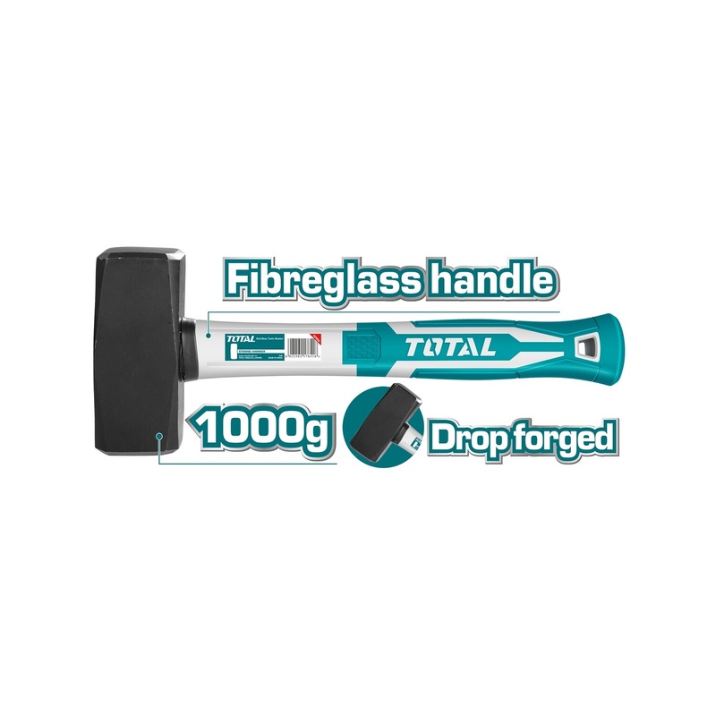 TOTAL TOOLS Stoning hammer With Fiberglass Handle 1000g - THTS721000