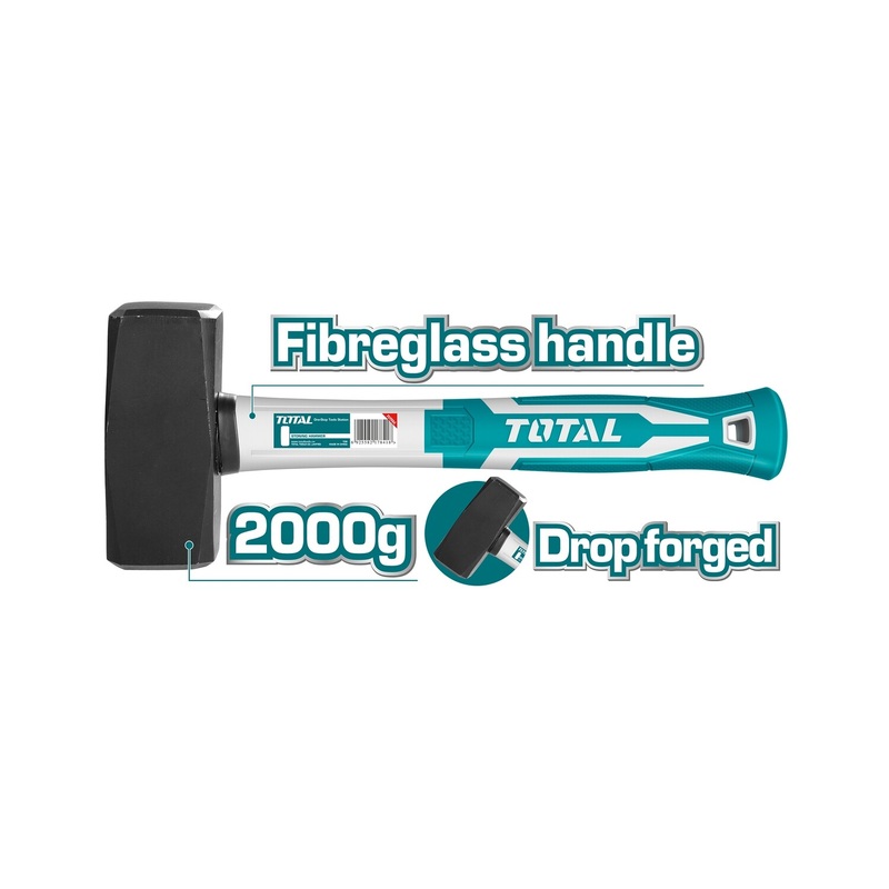 TOTAL TOOLS Stoning hammer With Fiberglass Handle 2000g - THT7220006