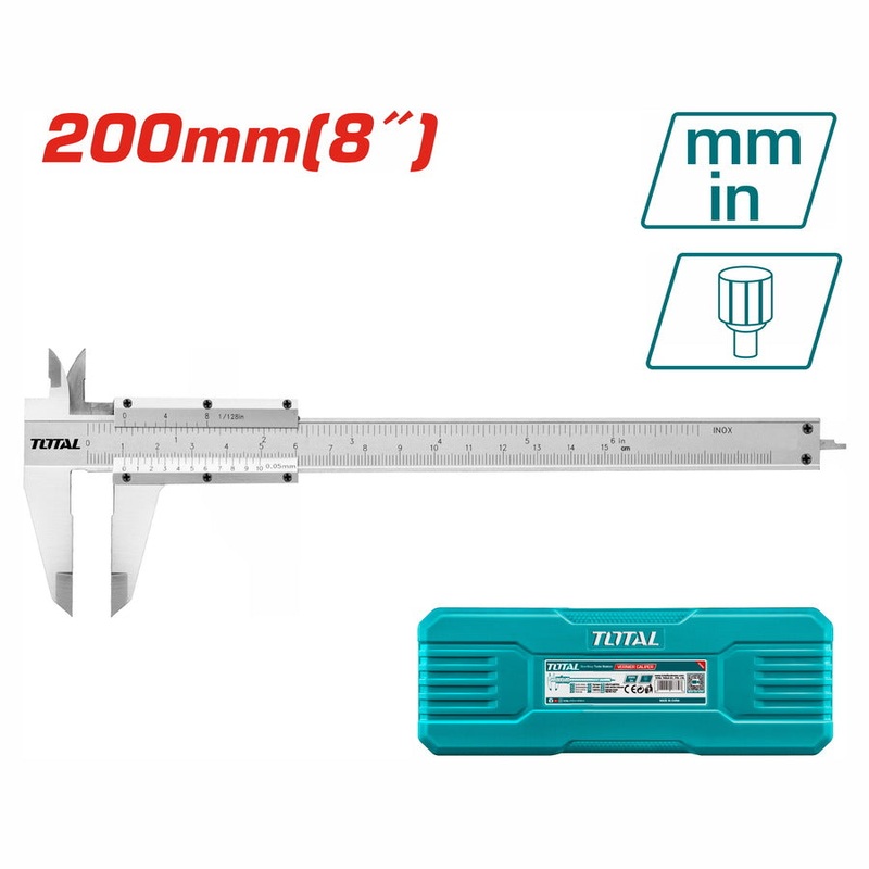 TOTAL TOOLS Vernier caliper (8") / Range 0 - 200mm - TMT312001