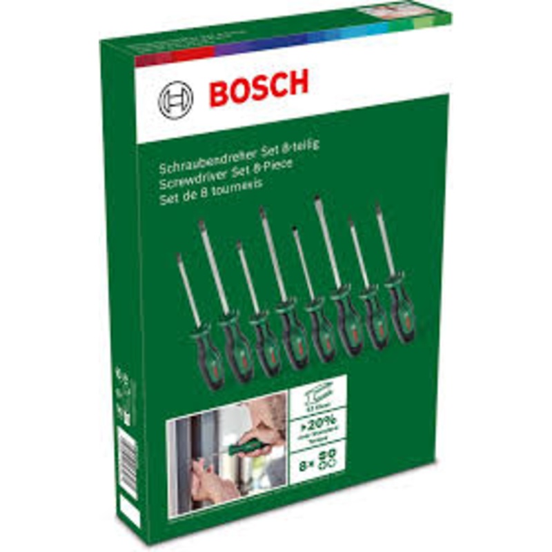 Bosch philips , slotted  and torx screwdriver set 8 pcs    -  1600A02BX8