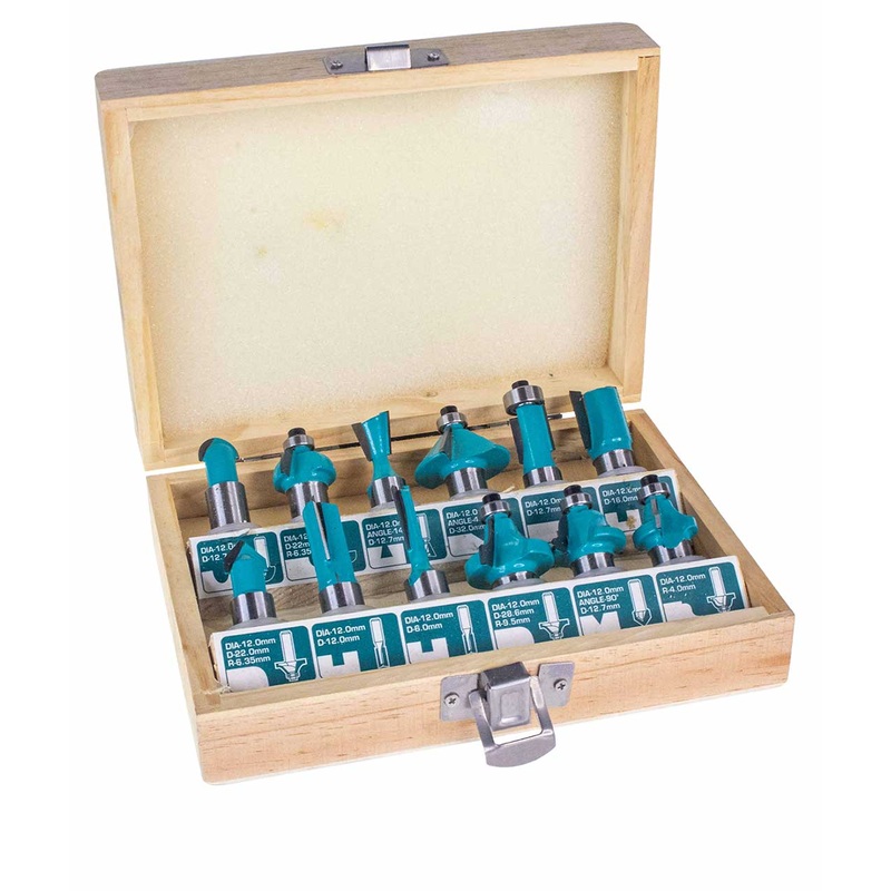 TOTAL TOOLS 12pcs Router bits set (12mm) - TACSR2121