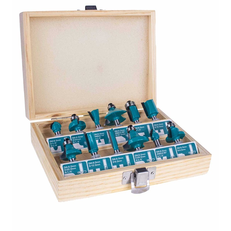 TOTAL TOOLS  12pcs Router bits set (6mm) - TACSR0121