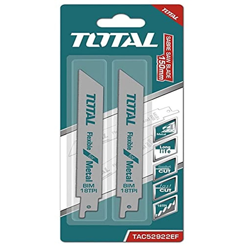 TOTAL TOOLS 2pcs Reciprocating saw blade for metal  - TAC52922EF