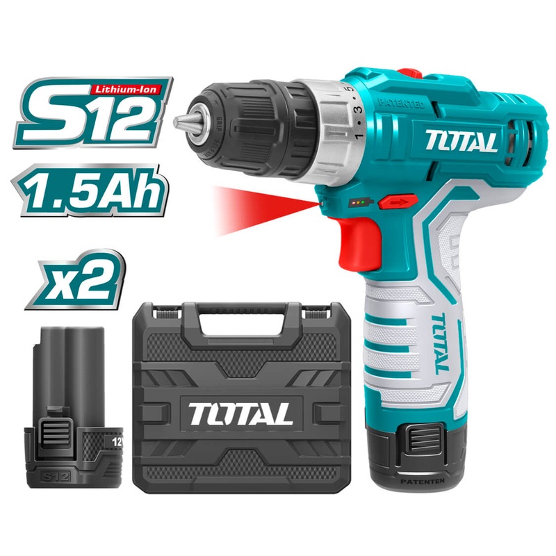 TOTAL TOOLS Lithium-Ion cordless drill 12V / Max.torque:20NM - TDLI1232