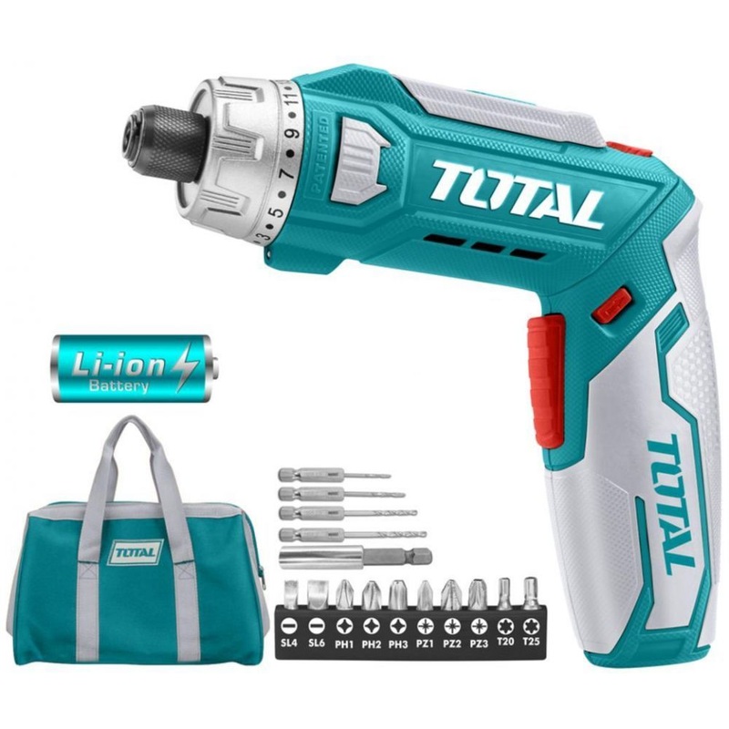 TOTAL TOOLS Lithium-Ion cordless screwdriver /8V / Max.torque:5.5NM - TSDLI0801