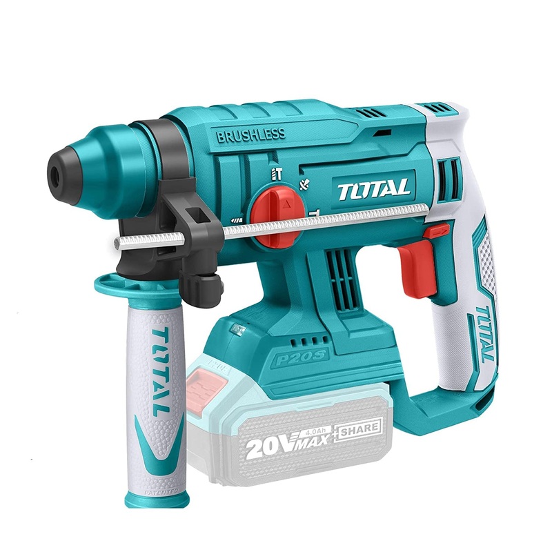 TOTAL TOOLS Lithium-Ion Rotary Hammer 20V /  Impact Force 2J (SDS Plus) - TRHLI2201