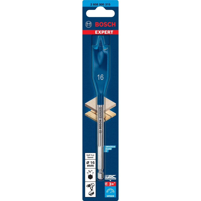 Bosch EXPERT SELF CUT SPEED SPADE BITS FOR ROTARY DRILLS/DRIVERS,  - 2608900315