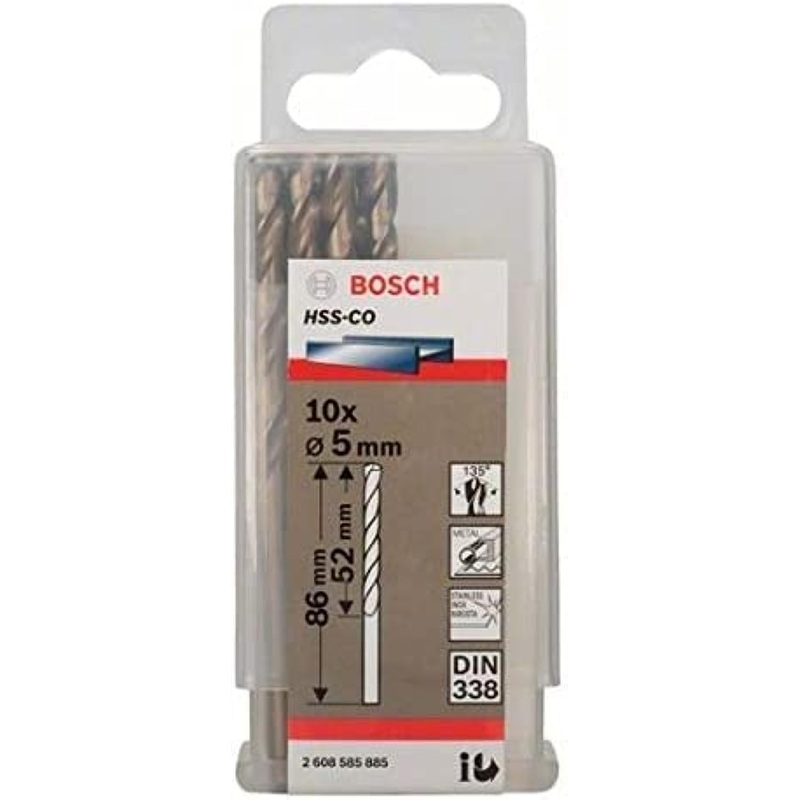 Bosch HSS TWIST DRILL BIT COBALT FOR ROTARY DRILLS/DRIVERS 5 MM - 2608585885