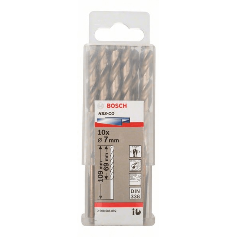 Bosch  HSS TWIST DRILL BIT COBALT FOR ROTARY DRILLS/DRIVERS  7 MM - 2608585892