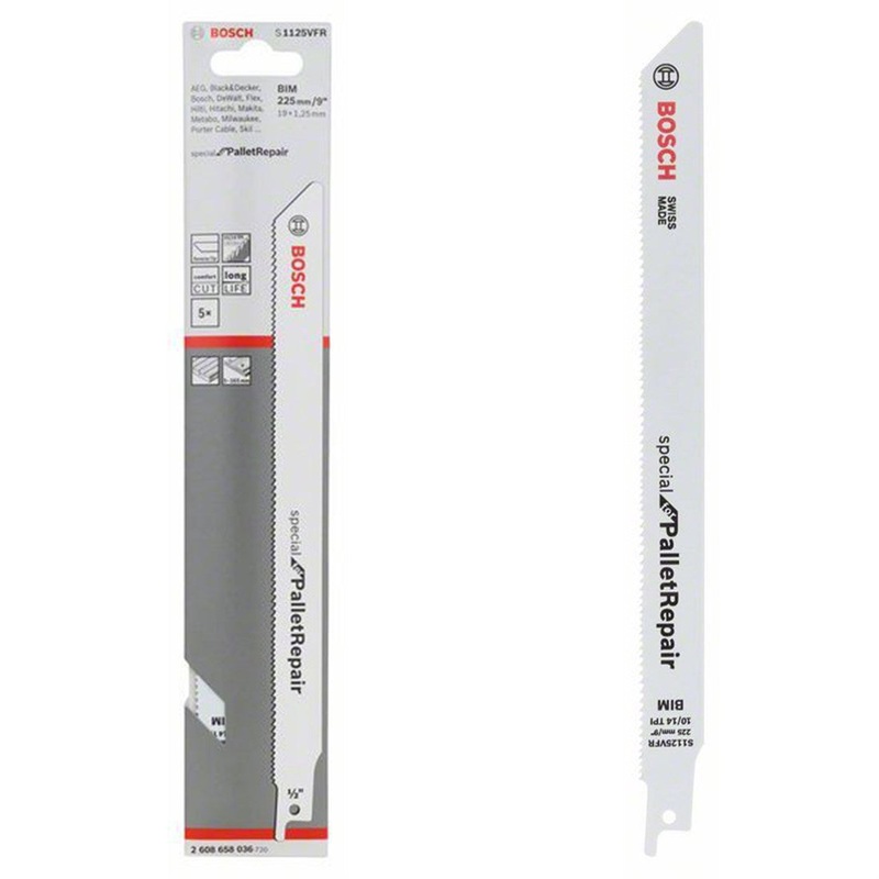 Bosch S 1125 VFR SPECIAL FOR PALLET REPAIR RECIPROCATING SAW BLADE FOR RECIPROCATING SAWS - 2608658036