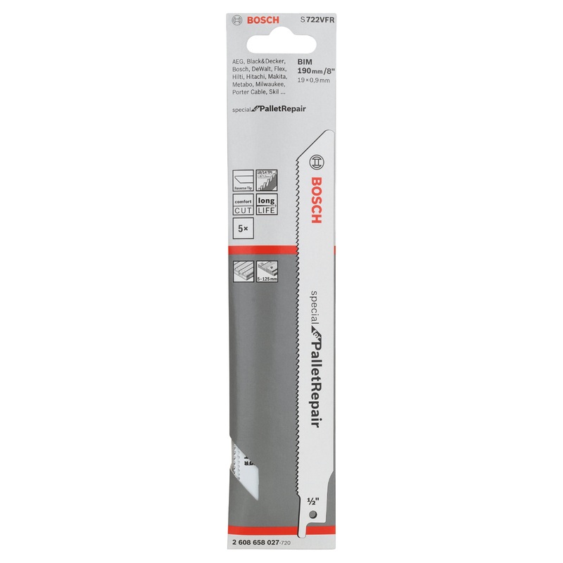 Bosch S 722 VFR SPECIAL FOR PALLET REPAIR RECIPROCATING SAW BLADE - 2608658027