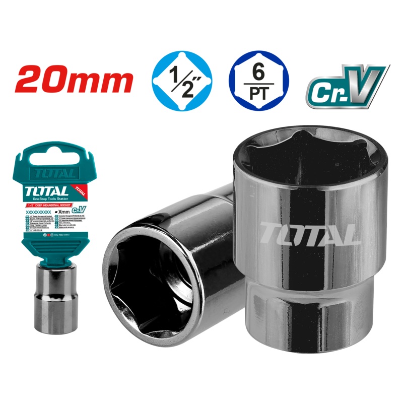 Total tools 1/2" Hexagonal socket 20 mm - THTST12201