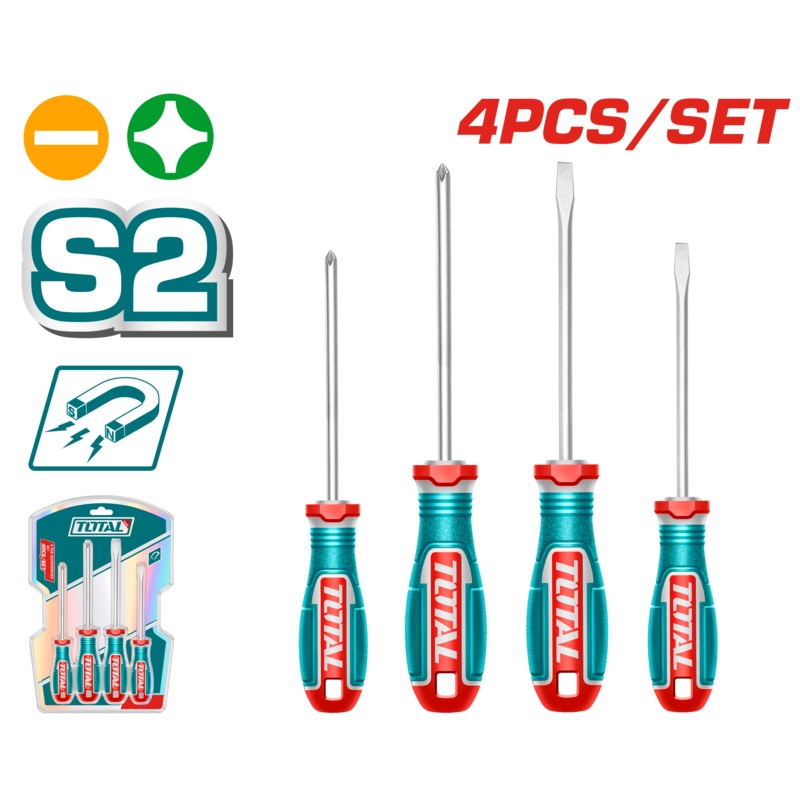 Total tools 4 Pcs screwdriver set S2  - TKSDS0426