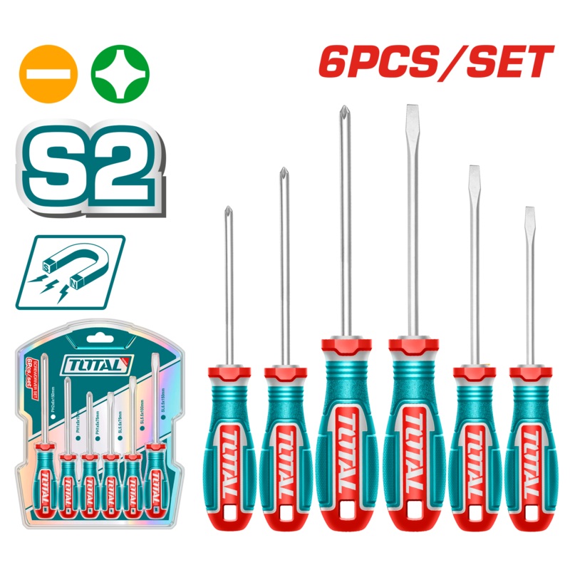 Total tools 6 Pcs screwdriver set S2  TKSDS0626
