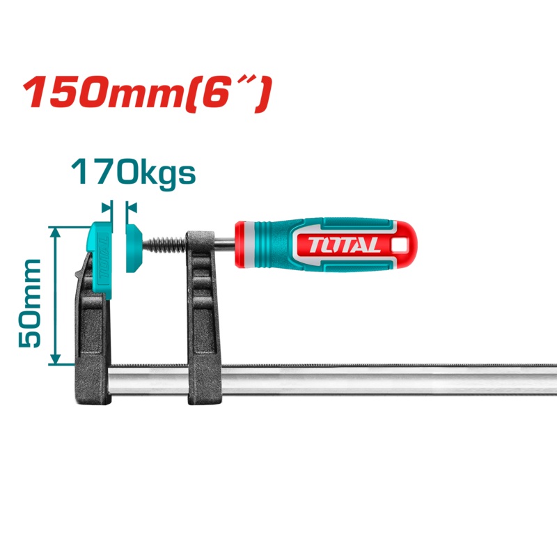 Total tools F clamp with plastic handle 50x150mm - THT1320501