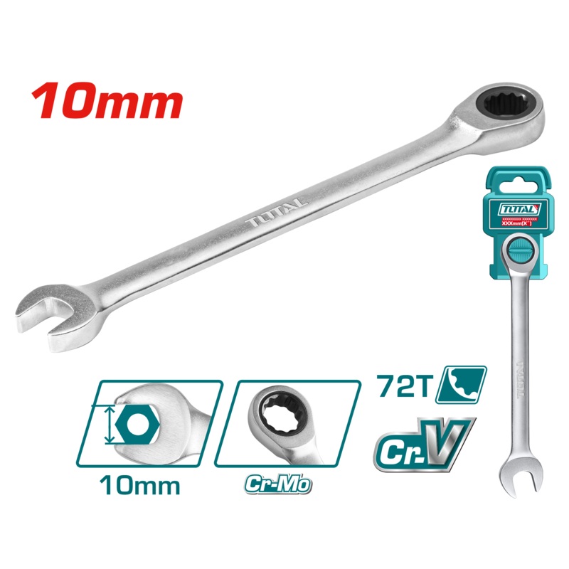 Total tools ratchet combination spanner 10 mm - TCSPAR101